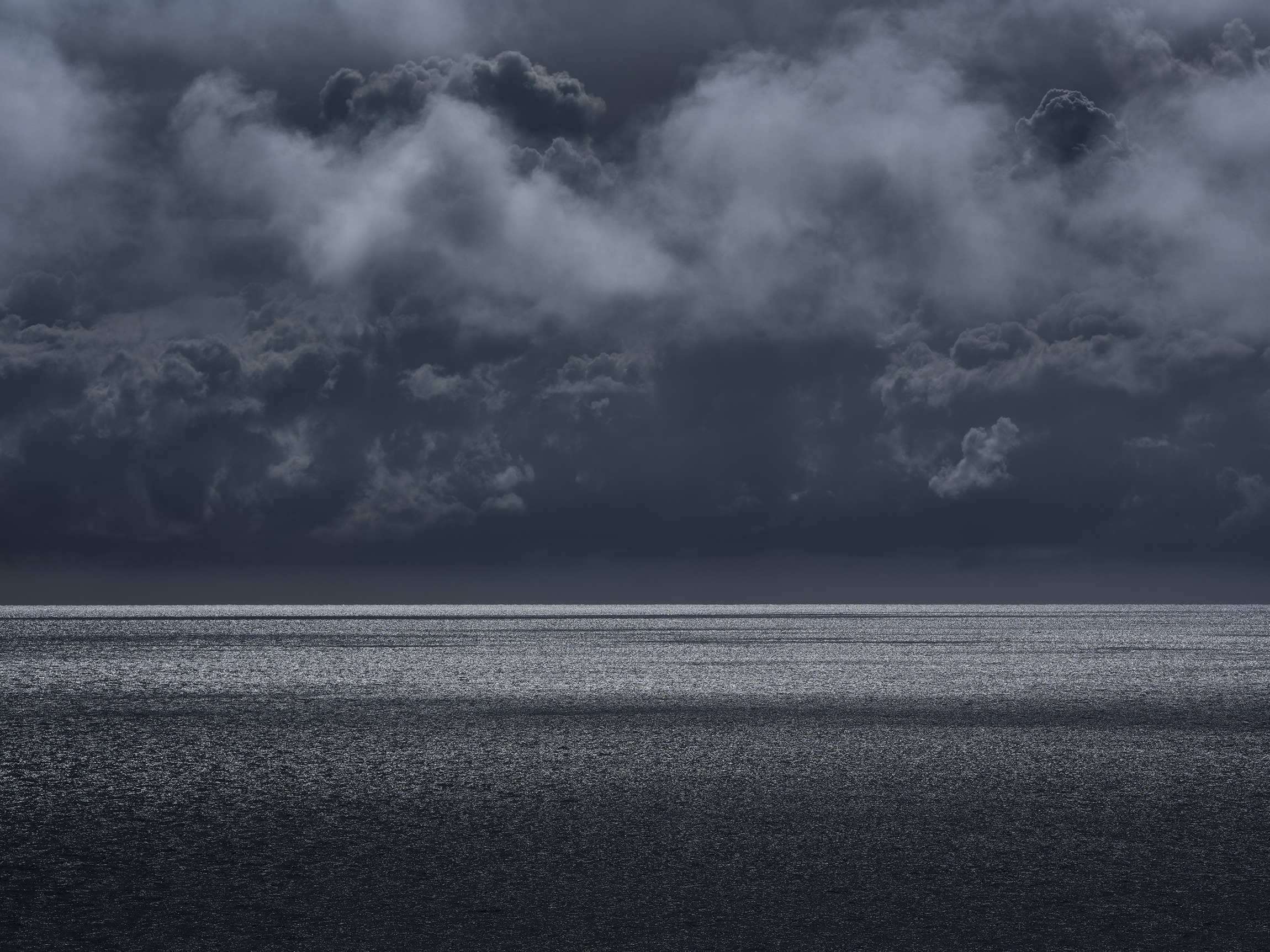 Ocean, sea, horizon, landscape, reflection, clouds, sky
