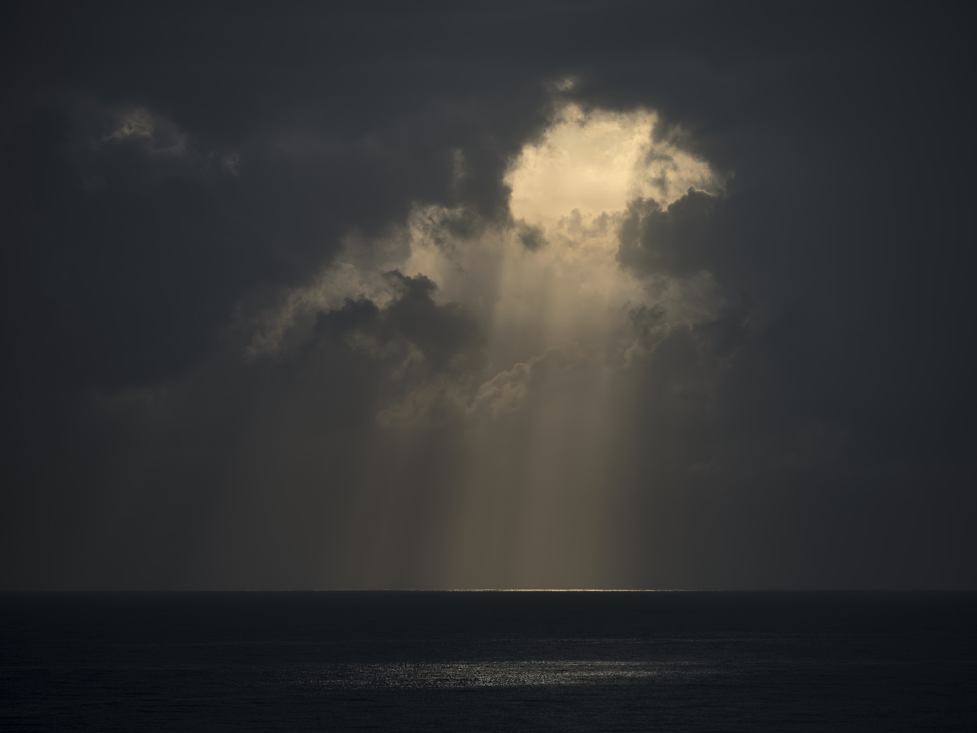 Ocean, sea, horizon, landscape, reflection, clouds, sky