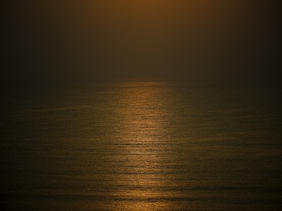 Ocean, sea, horizon, landscape, reflection, clouds
