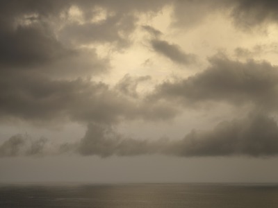 Ocean, sea, horizon, landscape, reflection, clouds, sky