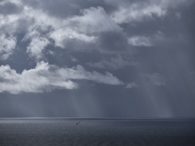Ocean, sea, horizon, landscape, reflection, clouds, sky