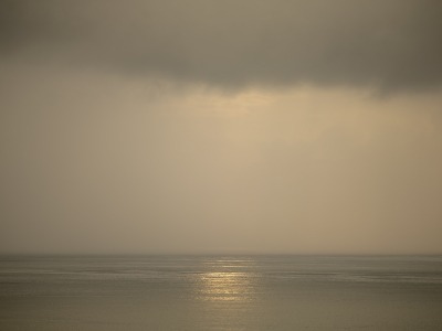 Ocean, sea, horizon, landscape, reflection, clouds