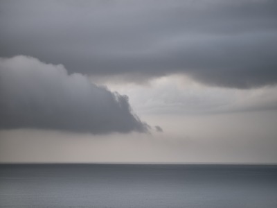 Ocean, sea, horizon, landscape, reflection, clouds, sky
